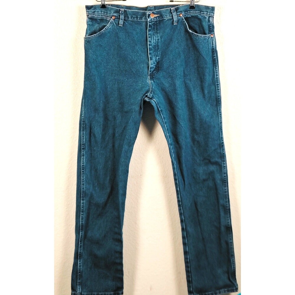 Vintage Wrangler 13MWZ Cowboy Cut Jeans Mens 38x34 Dark Wash Western Straight Le